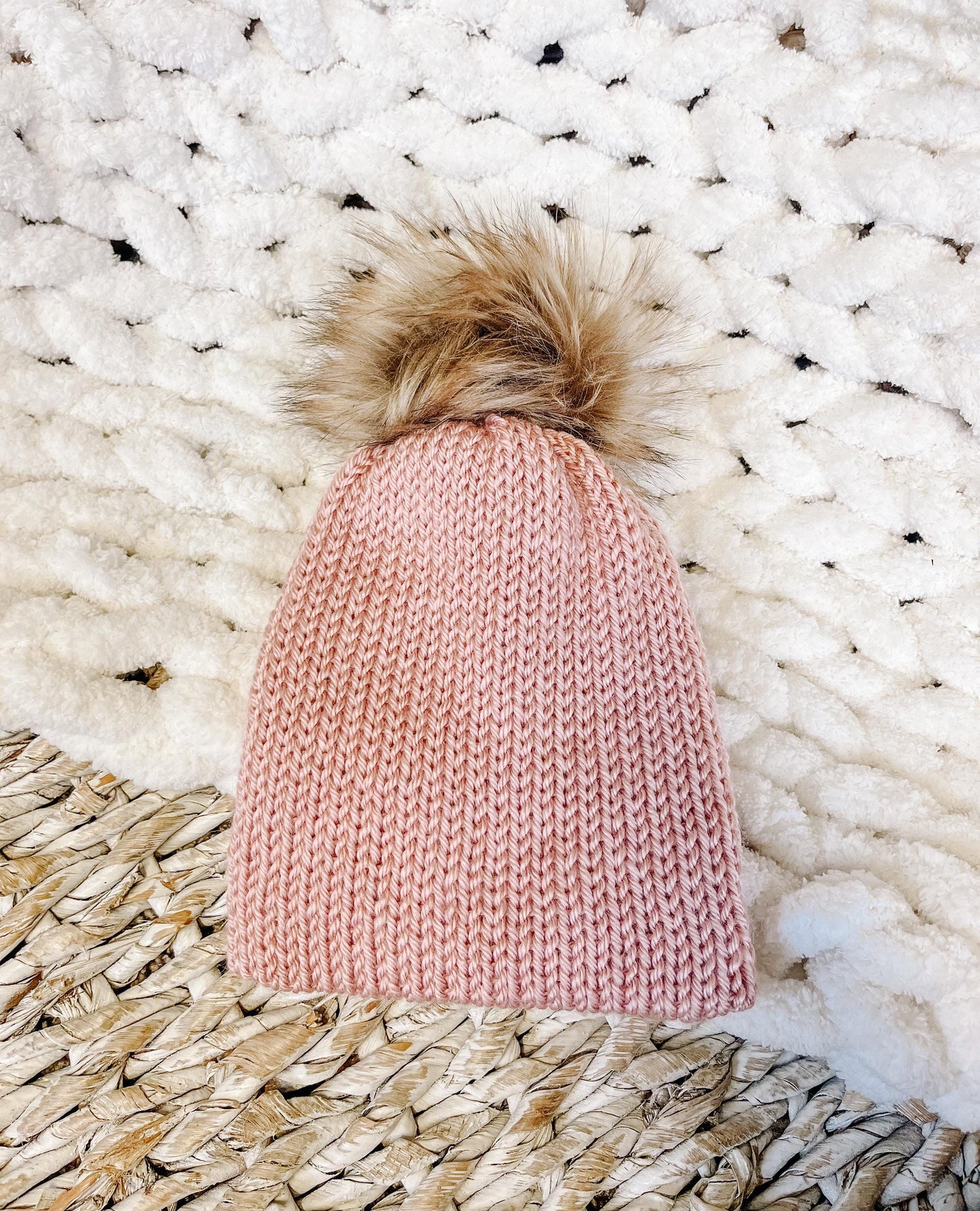 BLUSH PINK | Handmade | Knit | Beanie | Toddler