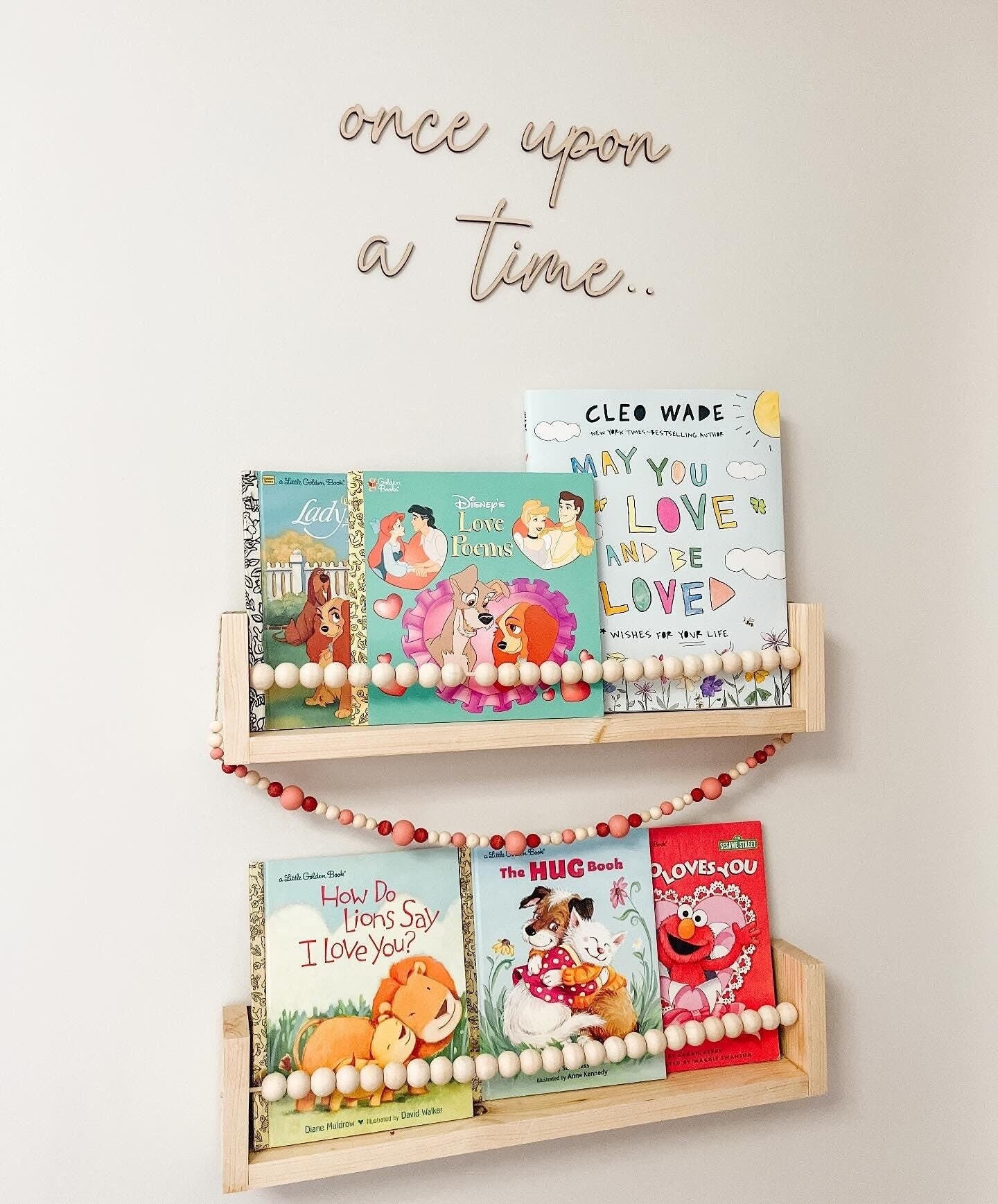 Once Upon a Time Wooden Cutout | 3D Nursery Wall Decor | Storybook Wall Sign | Kids Room Sign | Reading Nook Decor