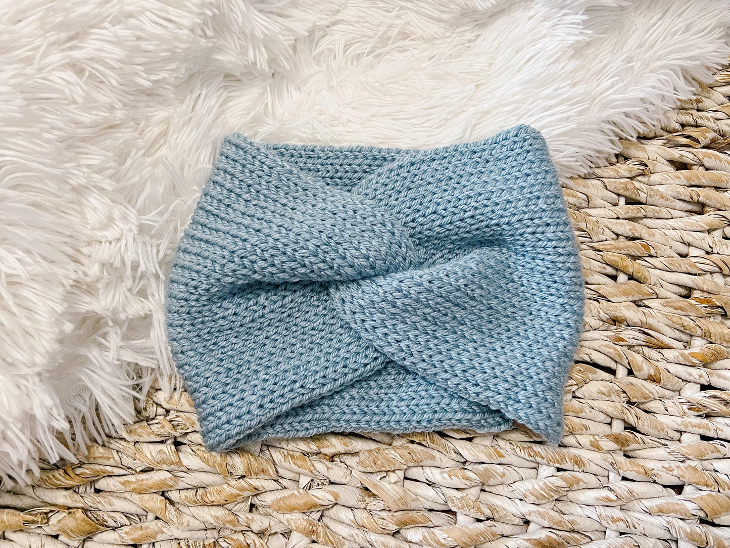 Knit Headband Womens Twisted Knit Headband Winter Headband for Girls Knit Ear Warmer for Women Ice Blue Fall Headband