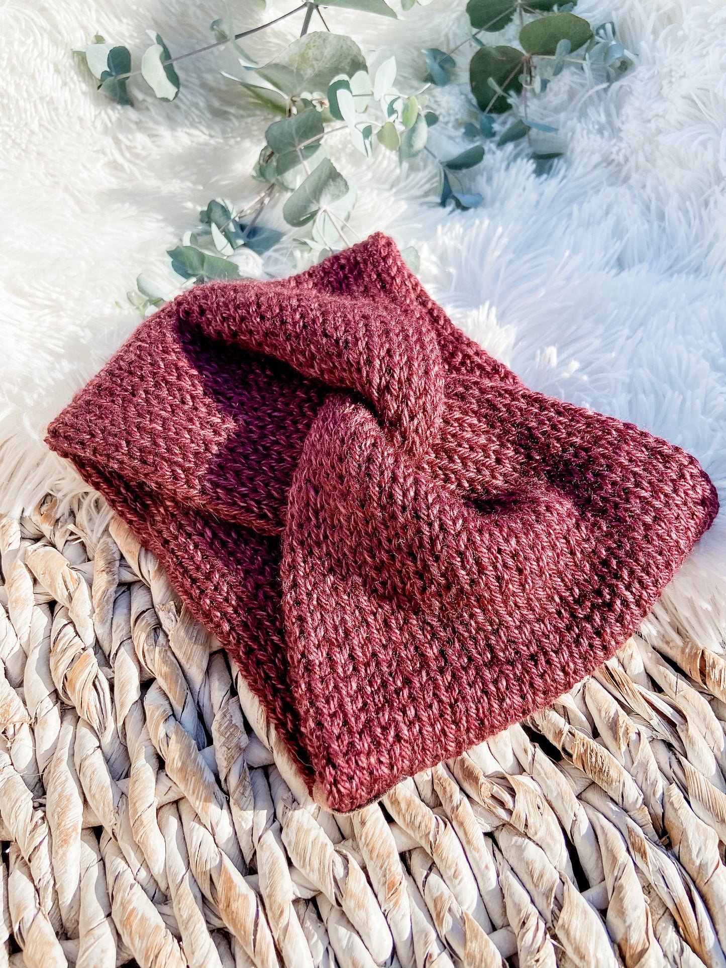 Knit Headband Womens Twisted Knit Headband Winter Headband for Girls Knit Ear Warmer for Women Burgundy Badlands Fall Headband