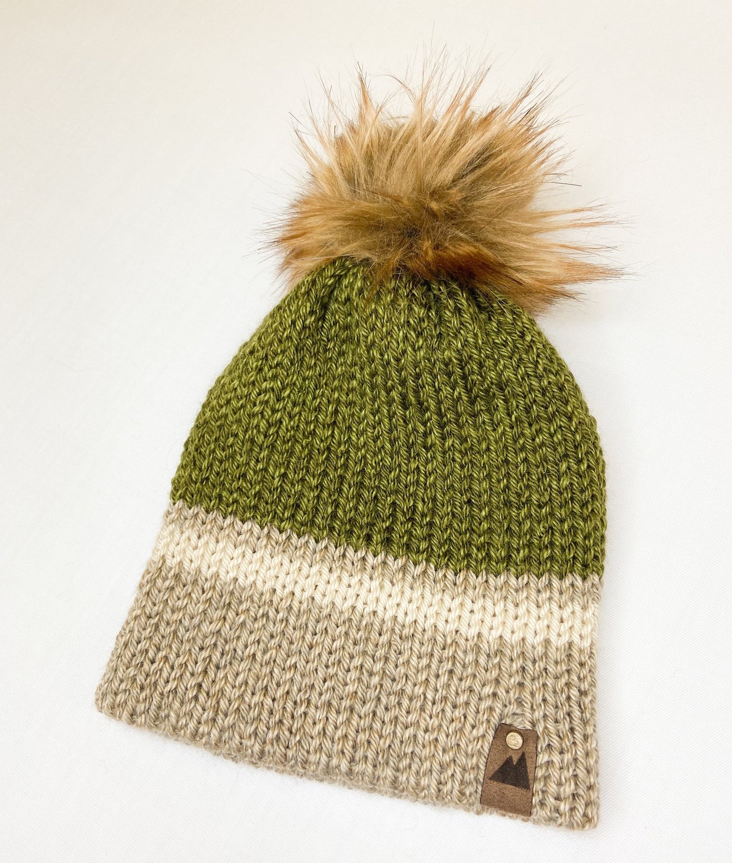 Moss Oatmeal Cream | Handmade | Knit | Beanie | Toddler