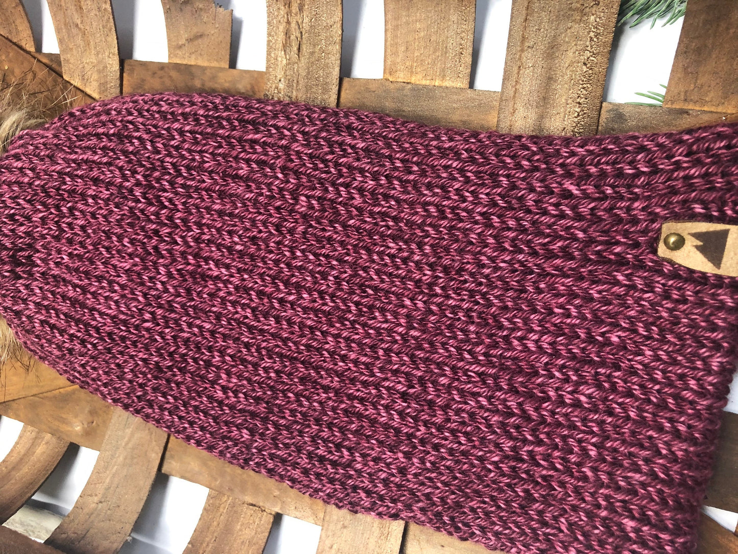 Cozy Knit Toque with Detachable Faux Fur Pom Pom Fall and Winter Hat for Women Burgundy Badlands Toque