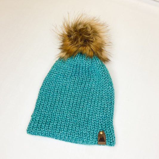 Turquoise | Handmade | Knit | Beanie | Toddler