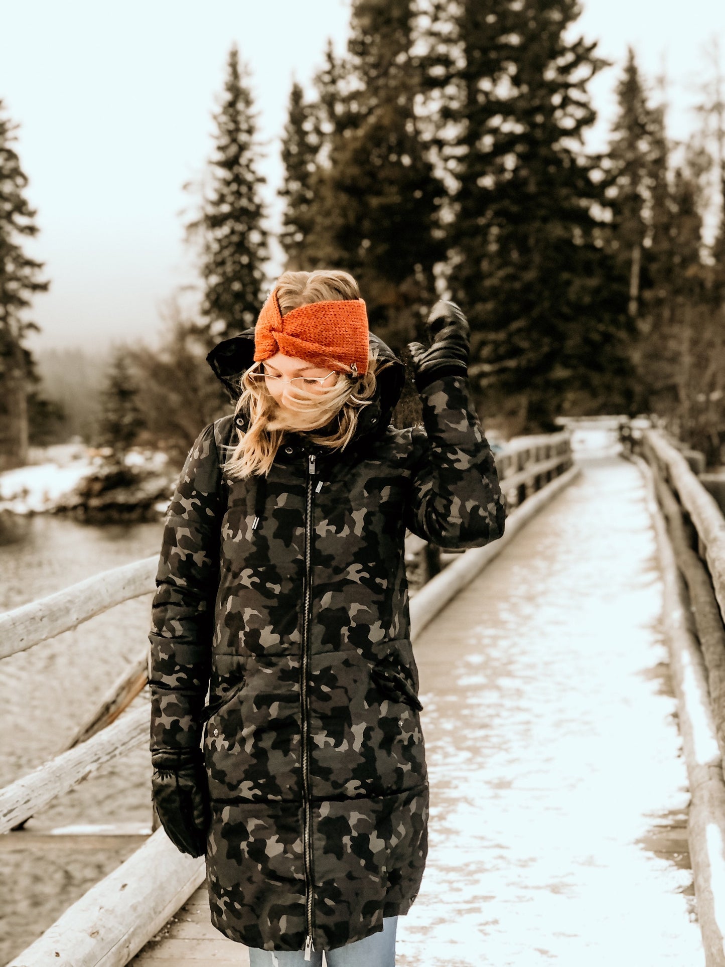 Knit Headband Womens Twisted Knit Headband Winter Headband for Girls Knit Ear Warmer for Women Rust Orange Fall Headband