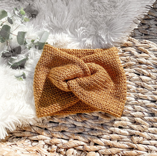 Knit Headband Womens Twisted Knit Headband Winter Headband for Girls Knit Ear Warmer for Women Mustard Yellow Fall Headband