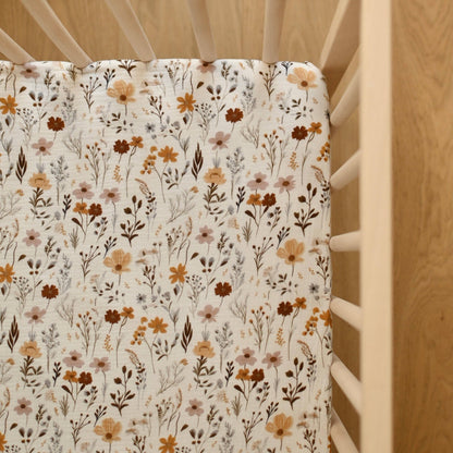 Crepe standard crib sheet - Wildflowers