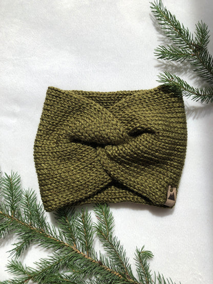 Knit Headband Womens Twisted Knit Headband Winter Headband for Girls Knit Ear Warmer for Women Green Fall Headband