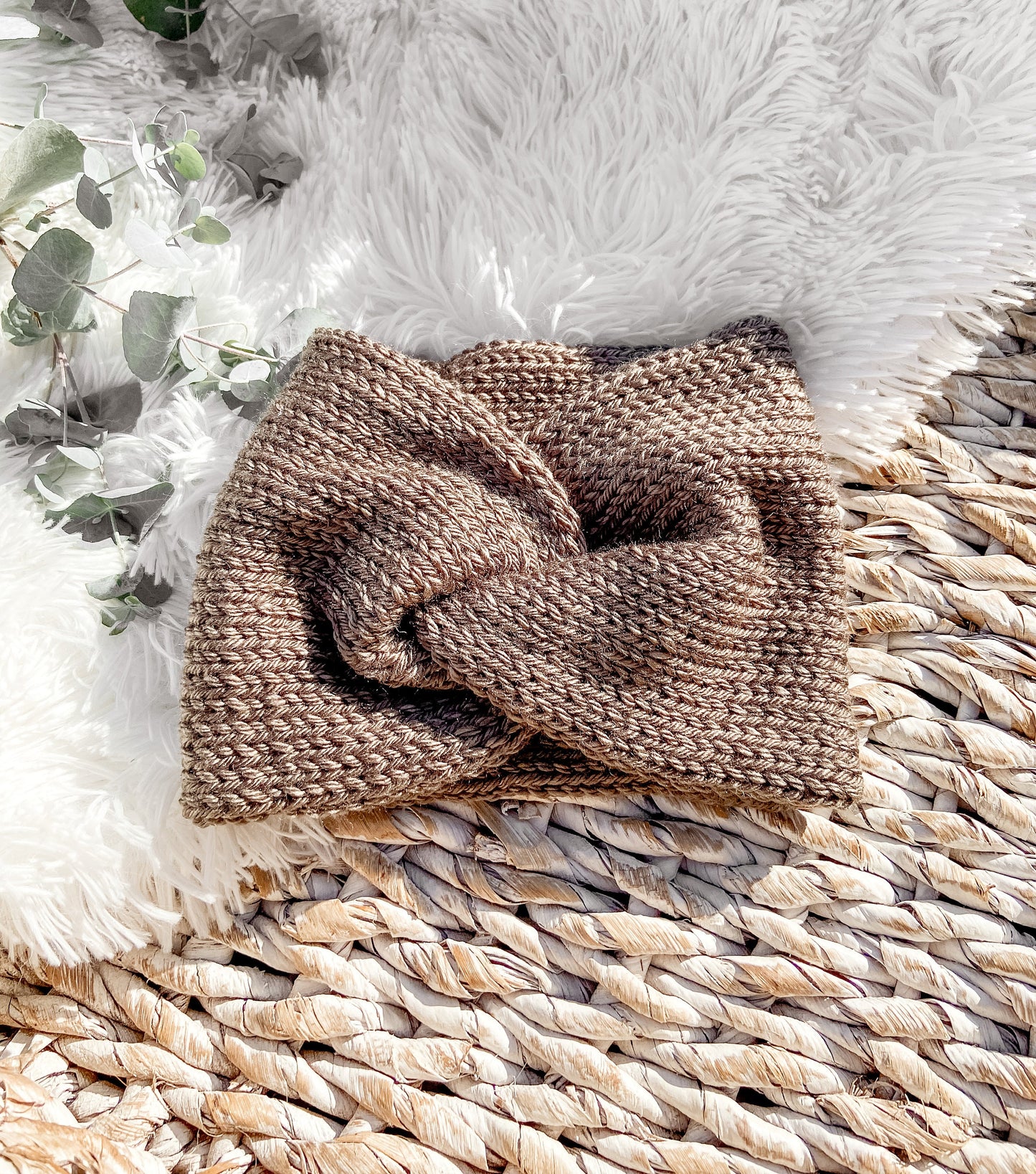 Knit Headband Womens Twisted Knit Headband Winter Headband for Girls Knit Ear Warmer for Women Cave Brown Fall Headband