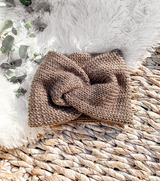 Knit Headband Womens Twisted Knit Headband Winter Headband for Girls Knit Ear Warmer for Women Cave Brown Fall Headband