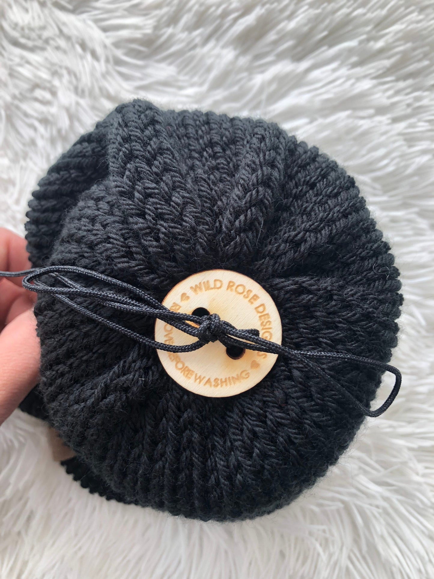 Cozy Knit Toque with Detachable Faux Fur Pom Pom Fall and Winter Hat for Women Grey Graphite & Black Two Tone Toque