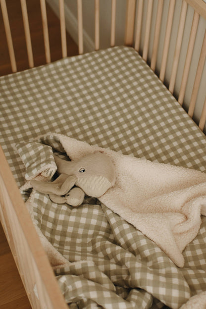 Couverture mousseline et sherpa - Sage gingham