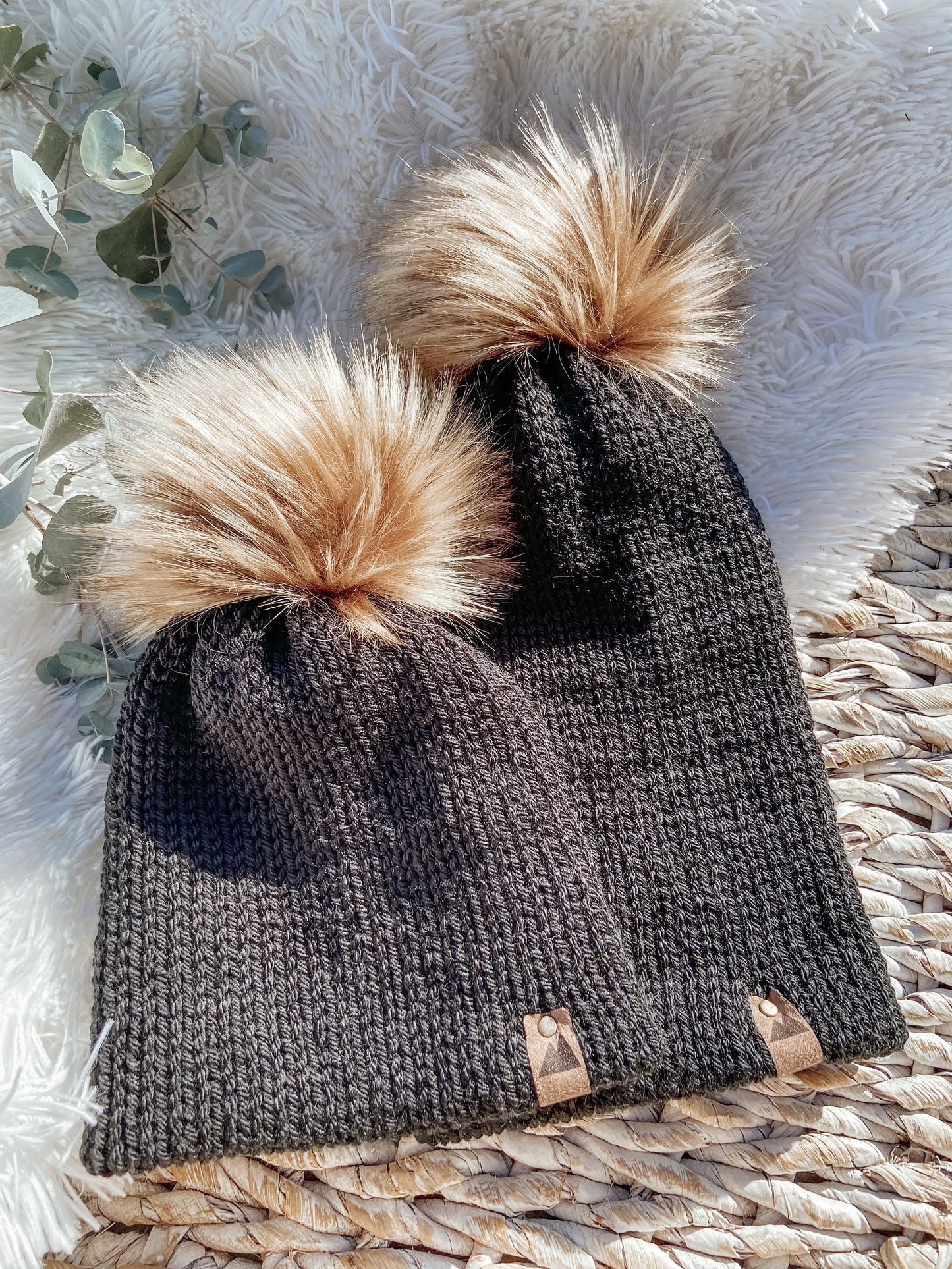BLACK | Handmade | Knit | Beanie | Toddler