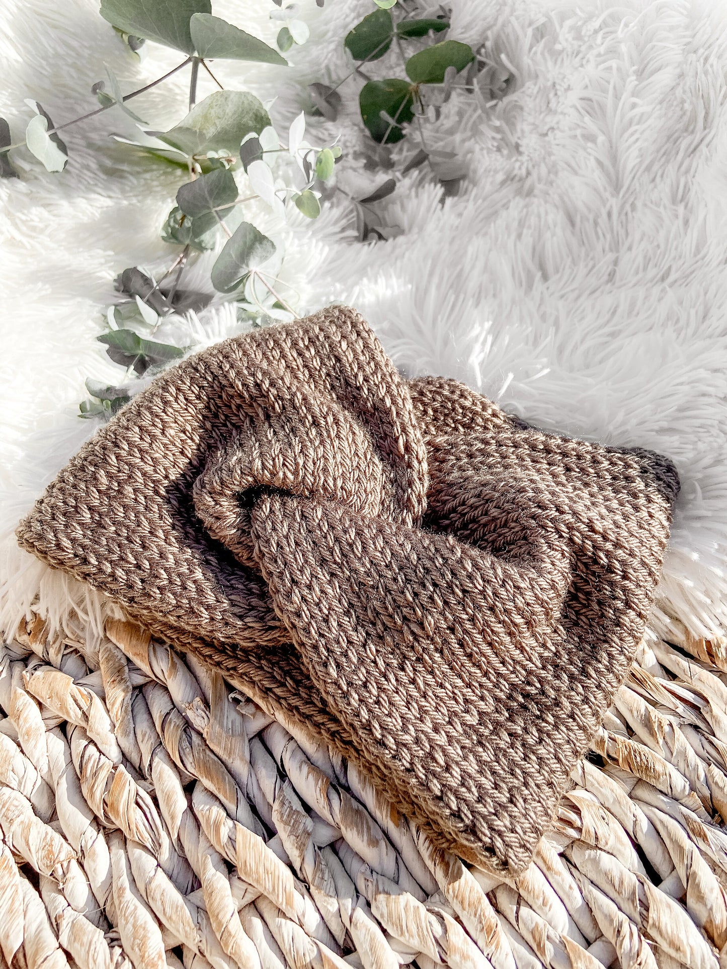 Knit Headband Womens Twisted Knit Headband Winter Headband for Girls Knit Ear Warmer for Women Cave Brown Fall Headband