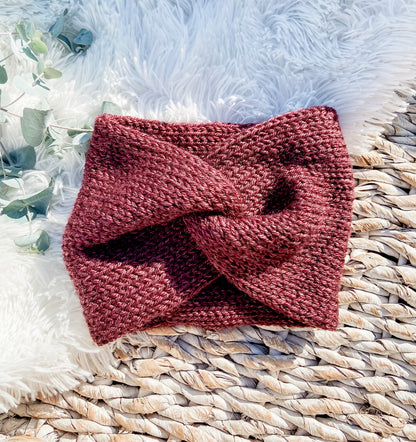 Knit Headband Womens Twisted Knit Headband Winter Headband for Girls Knit Ear Warmer for Women Burgundy Badlands Fall Headband