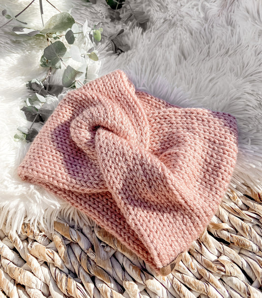 Knit Headband Womens Twisted Knit Headband Winter Headband for Girls Knit Ear Warmer for Women Blush Pink Fall Headband